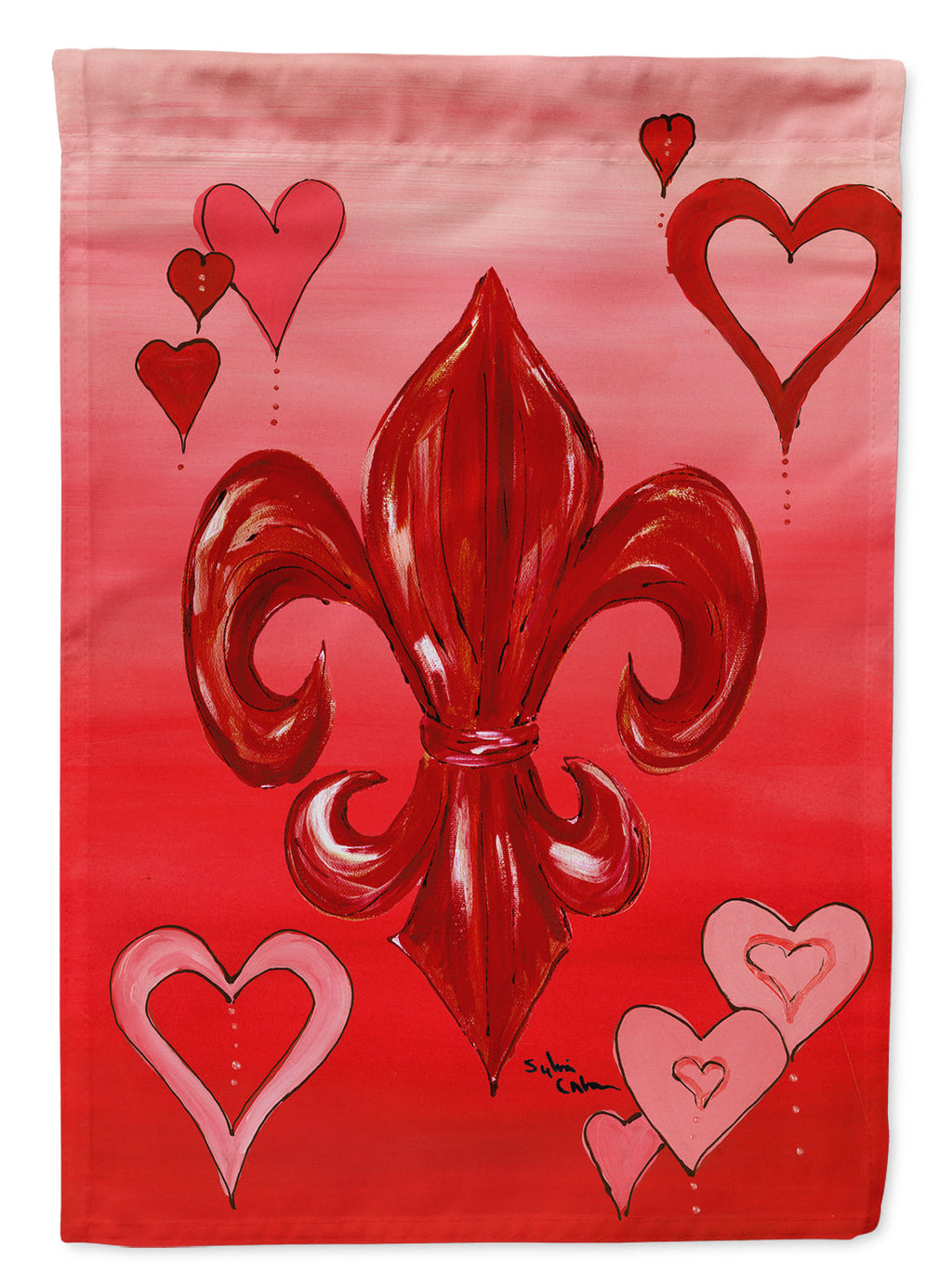 Valentine's Day Fleur de lis Garden Flag Mailbox Decorative Yard Banner Outside Patio Artwork for Flower Beds, Garden Size, Multicolor