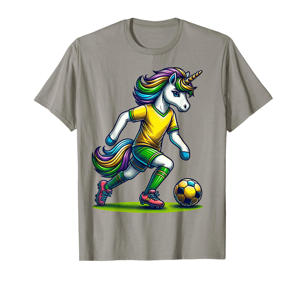 Footballer Unicorn Fans Soccer T-Shirt - Casual Everyday Wear Men Women