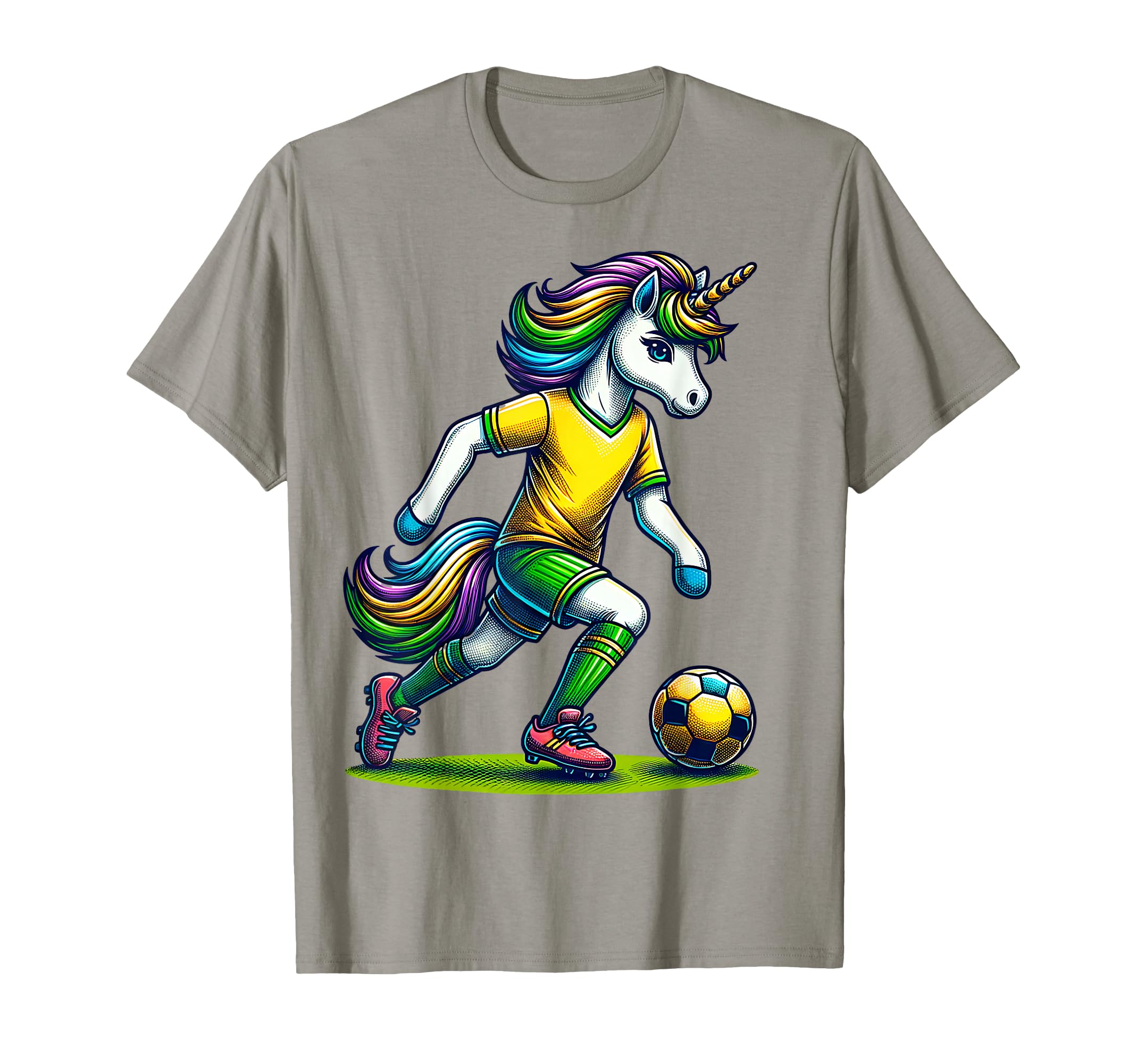 Footballer Unicorn Fans Soccer T-Shirt - Casual Everyday Wear Men Women