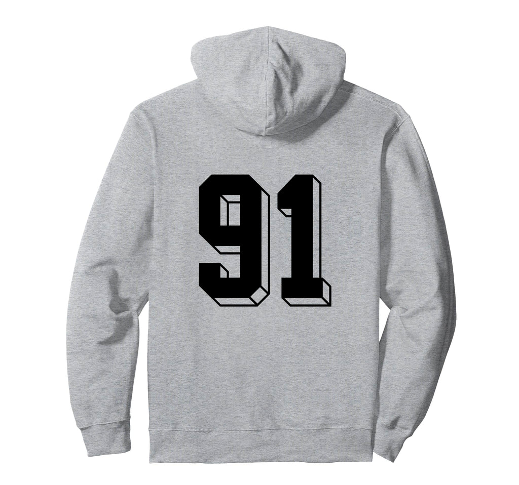 Number 91 Backside 80S 90S Team Hoodie - Aesthetic Graphic Men Women