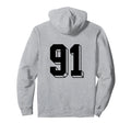 Number 91 Backside 80S 90S Team Hoodie - Aesthetic Graphic Men Women
