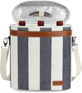 Zormy 3 Bottle Insulated Wine Tote Cooler Bag, Portable Carrier with Corkscrew Opener and Shoulder Strap for Beach Travel Picnic, Unique Carrier