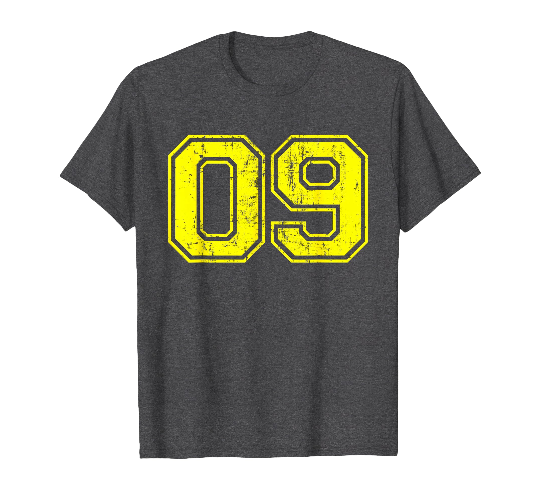 Number 09 Nine Varsity Distressed T-Shirt - Aesthetic Graphic Men Women