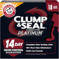 ARM & HAMMER Clump & Seal Platinum Clumping Cat Litter Odor Control, Multi-Cat, 14-Day Odor Control, Online Exclusive Formula, 18 Lbs