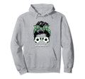 Grandma Life Messy Bun Womens Funny Soccer Hoodie - Graphic Print Unisex