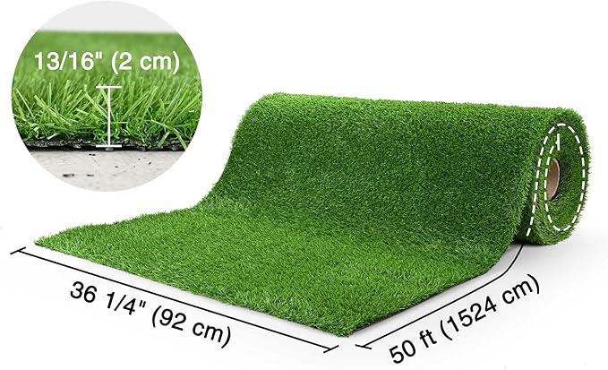 Yescom Sports Sled Strips Turf Gym Turf Flooring for Weight Sled Push Gym Equipment Outdoor Indoor Use 50'x3'x2PCS(300 Sq.Ft) 0.8" H