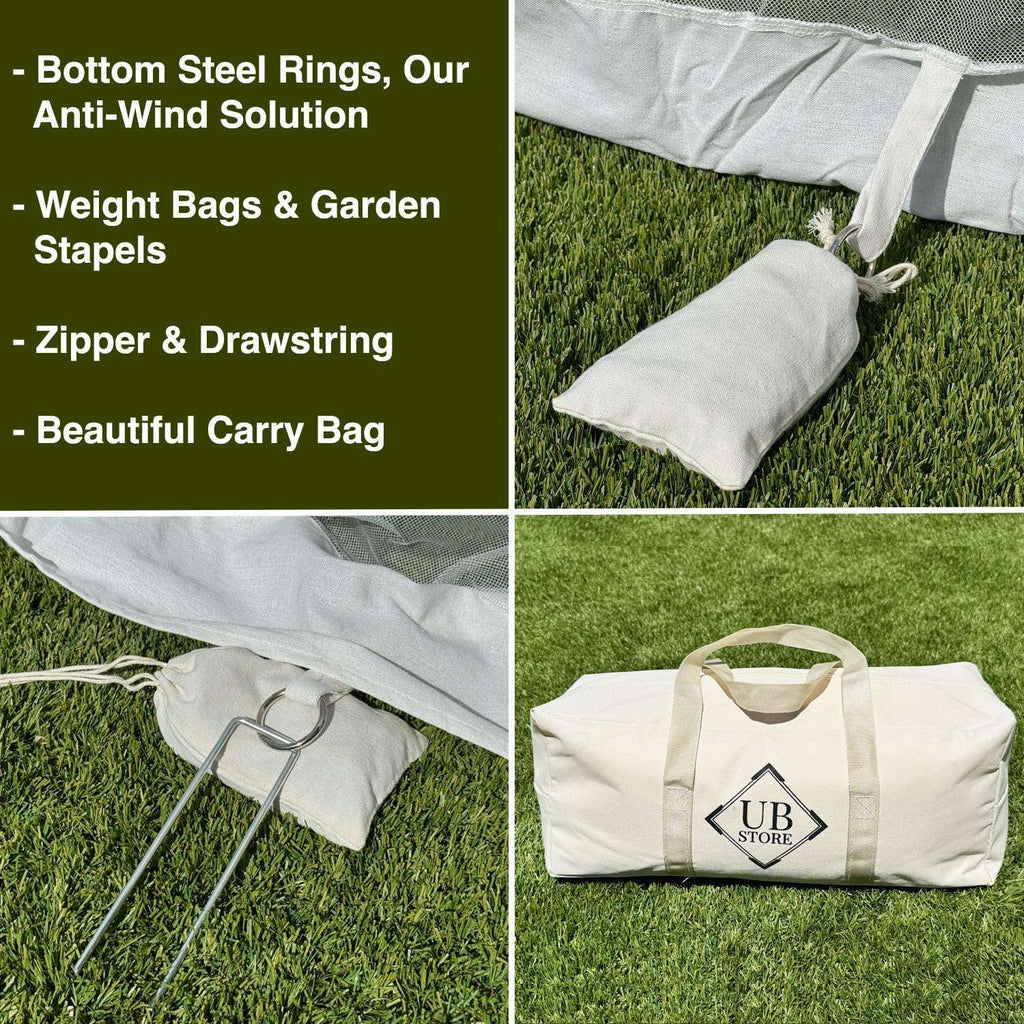 Mosquito Net for Umbrella 7.5 FT | Large Sizes & Fabric Designed for Outdoors | Insect House Screen Netting for Patio, Porch & Garden Terrace | Outside Canopy Bug & Fly Protection Enclosure