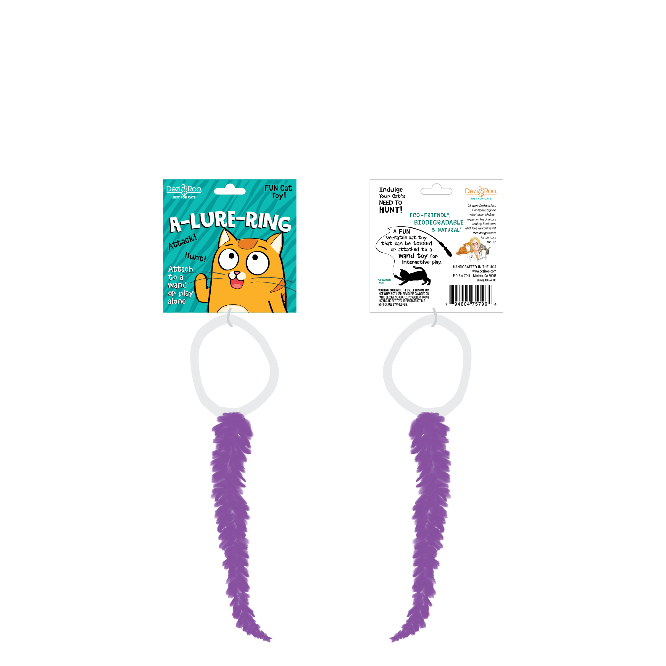 🌿🐱 A-Lure-Ring Cat Toy – Eco-Friendly Hunting Ring with Flutter Tail