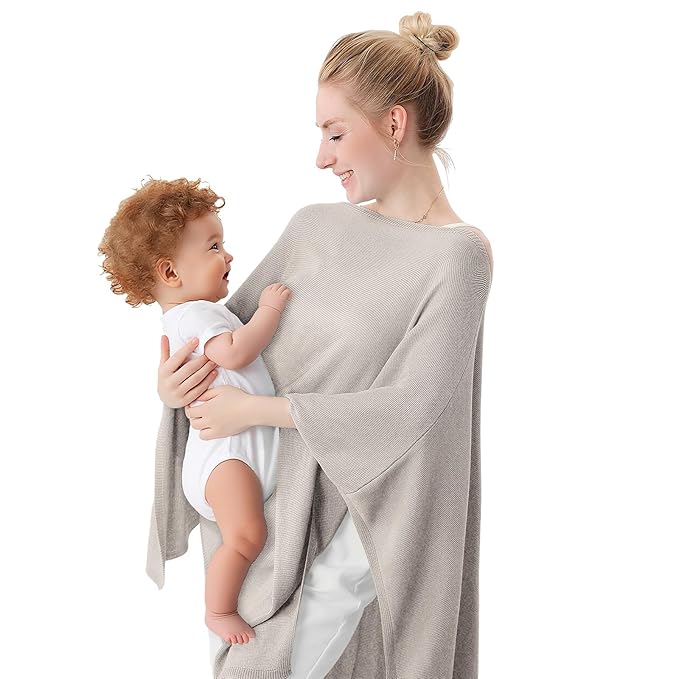 Nursing Cover for Breastfeeding – Privacy Breast Feeding Covers for Women – Soft Lyocell Fabric, Lightweight & Breathable – Multi-Use Scarf, Shawl, Baby Blanket – One Size – with Laundry Bag