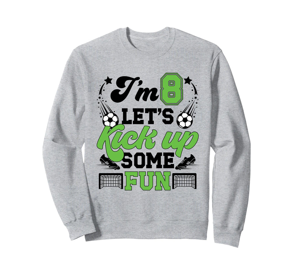 8Th Birthday Soccer Eight Year Old Sweatshirt - Minimalist Print Men Women