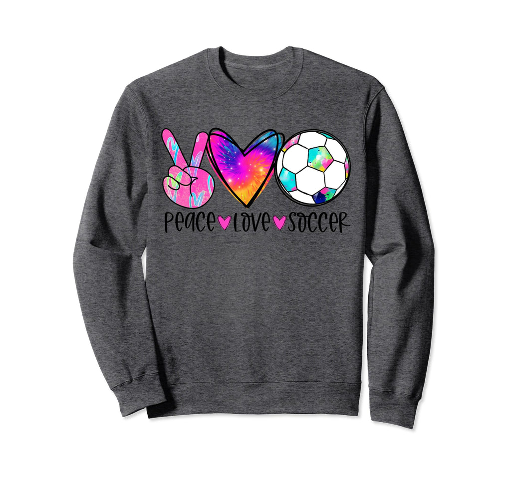 Peace Love Soccer Tie Dye Soccer Sweatshirt - Trendy Graphic for Adults