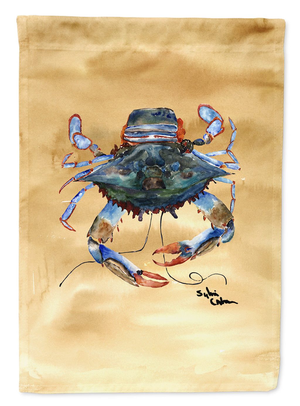 Female Blue Crab Sandy Beach Garden Flag Mailbox Decorative Yard Banner Outside Patio Artwork for Flower Beds, Garden Size, Multicolor