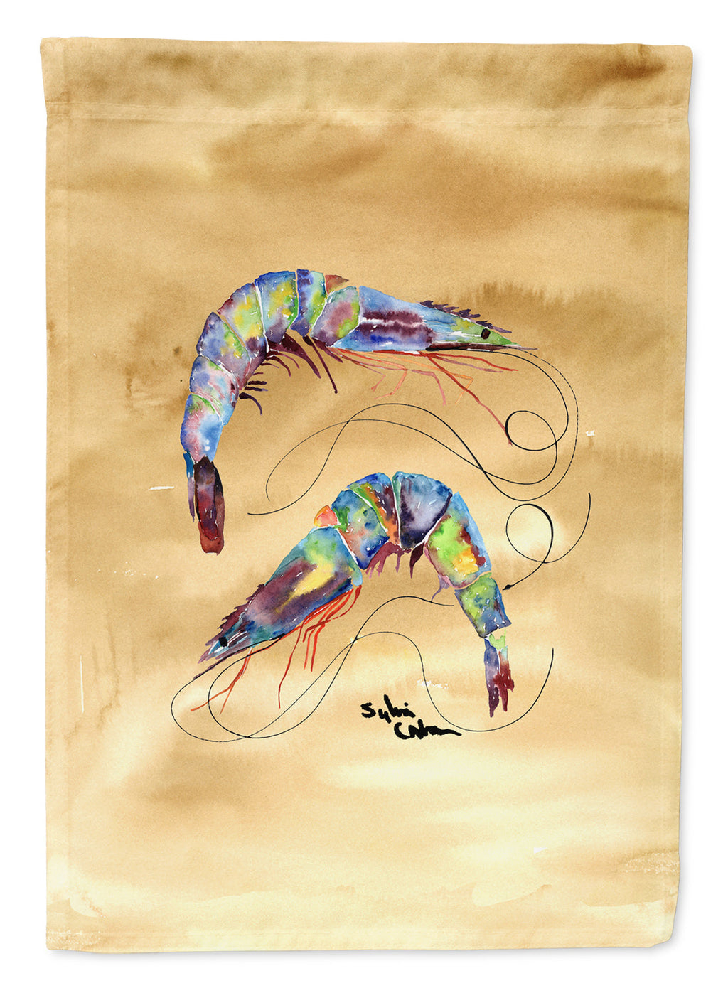 Shrimp Sandy Beach Garden Flag Mailbox Decorative Yard Banner Outside Patio Artwork for Flower Beds, Garden Size, Multicolor