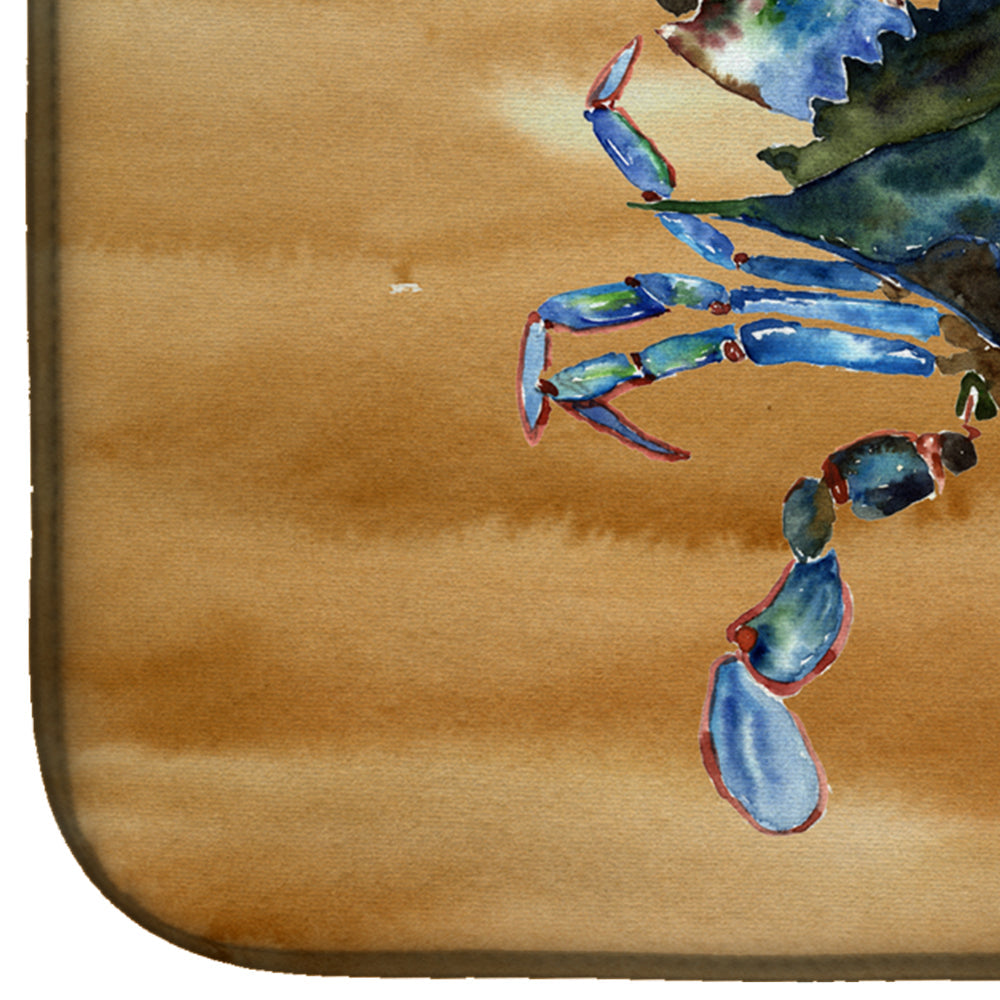 Blue Male Crab Sandy Beach Dish Drying Mat Absorbent Dish Drying Mat Pad for Kitchen Counter Dish Drainer Mat for Countertop, 14 x 21", Multicolor