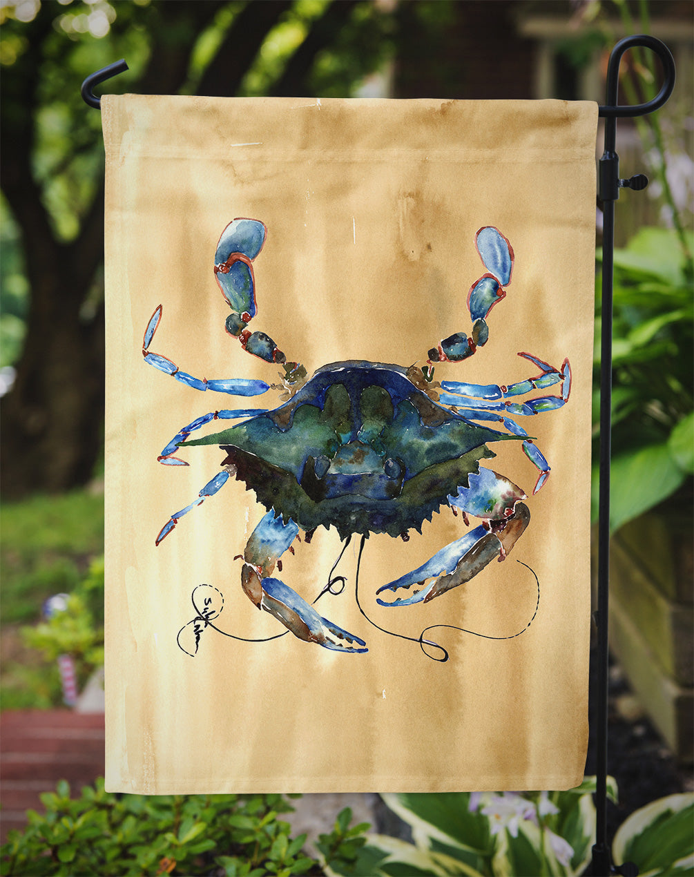 Blue Male Crab Sandy Beach Garden Flag Mailbox Decorative Yard Banner Outside Patio Artwork for Flower Beds, Garden Size, Multicolor