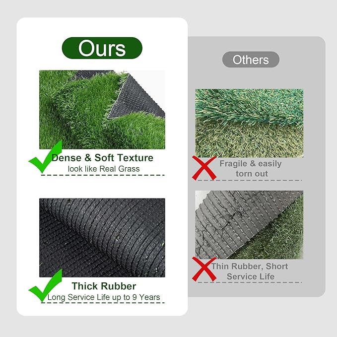 Yescom Sports Sled Strips Turf Gym Turf Flooring for Weight Sled Push Gym Equipment Outdoor Indoor Use 50'x3'x4PCS(600 Sq.Ft) 1.38" H