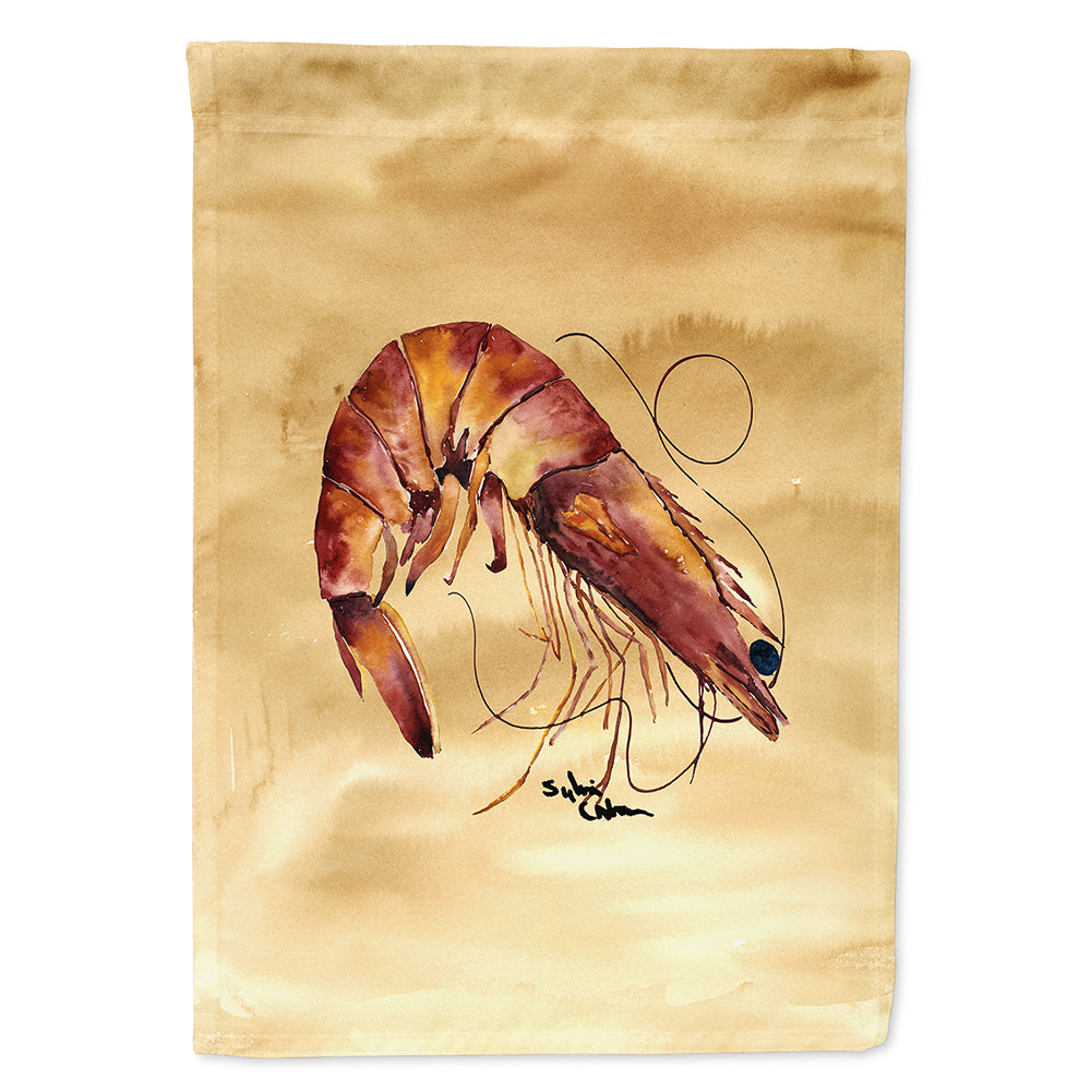 Shrimp Sandy Beach House Flag 28x40 Porch Sleeve Pole Decorative Outside Yard Banner Artwork Wall Hanging, Polyester