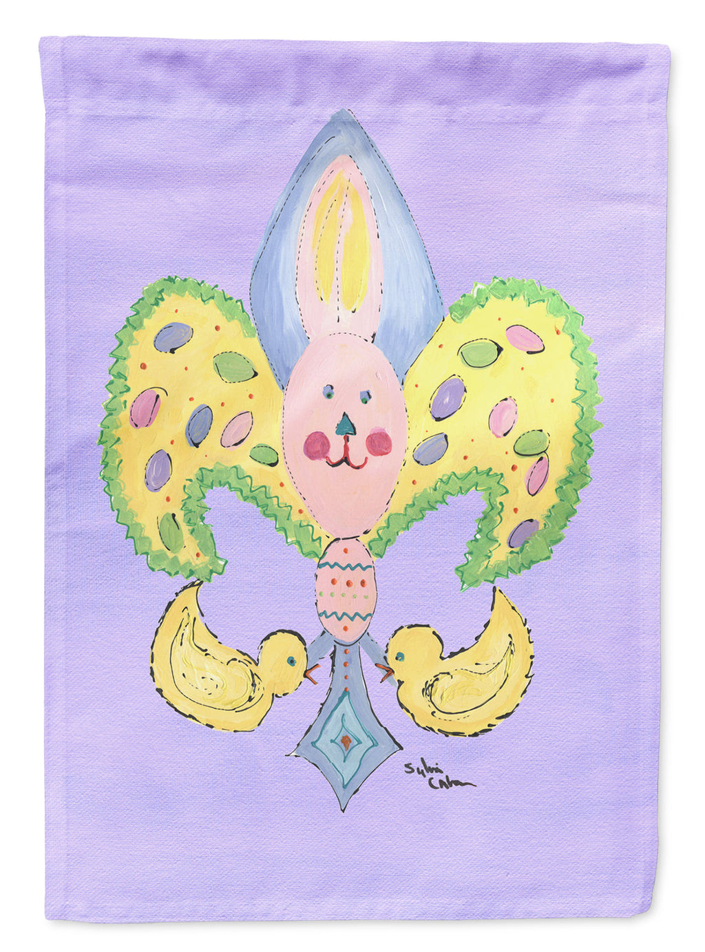 Easter Bunny Fleur de lis Garden Flag Mailbox Decorative Yard Banner Outside Patio Artwork for Flower Beds, Garden Size, Multicolor