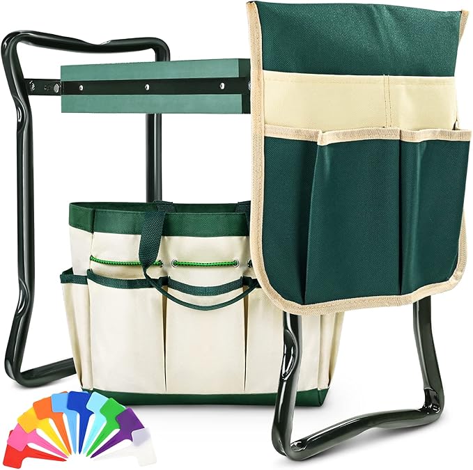 KVR Garden Bench for Kneeling and Sitting Foldable Garden Kneeler and Seat Heavy Duty,Gardner Gifts Ideas for Women Mom Grandma