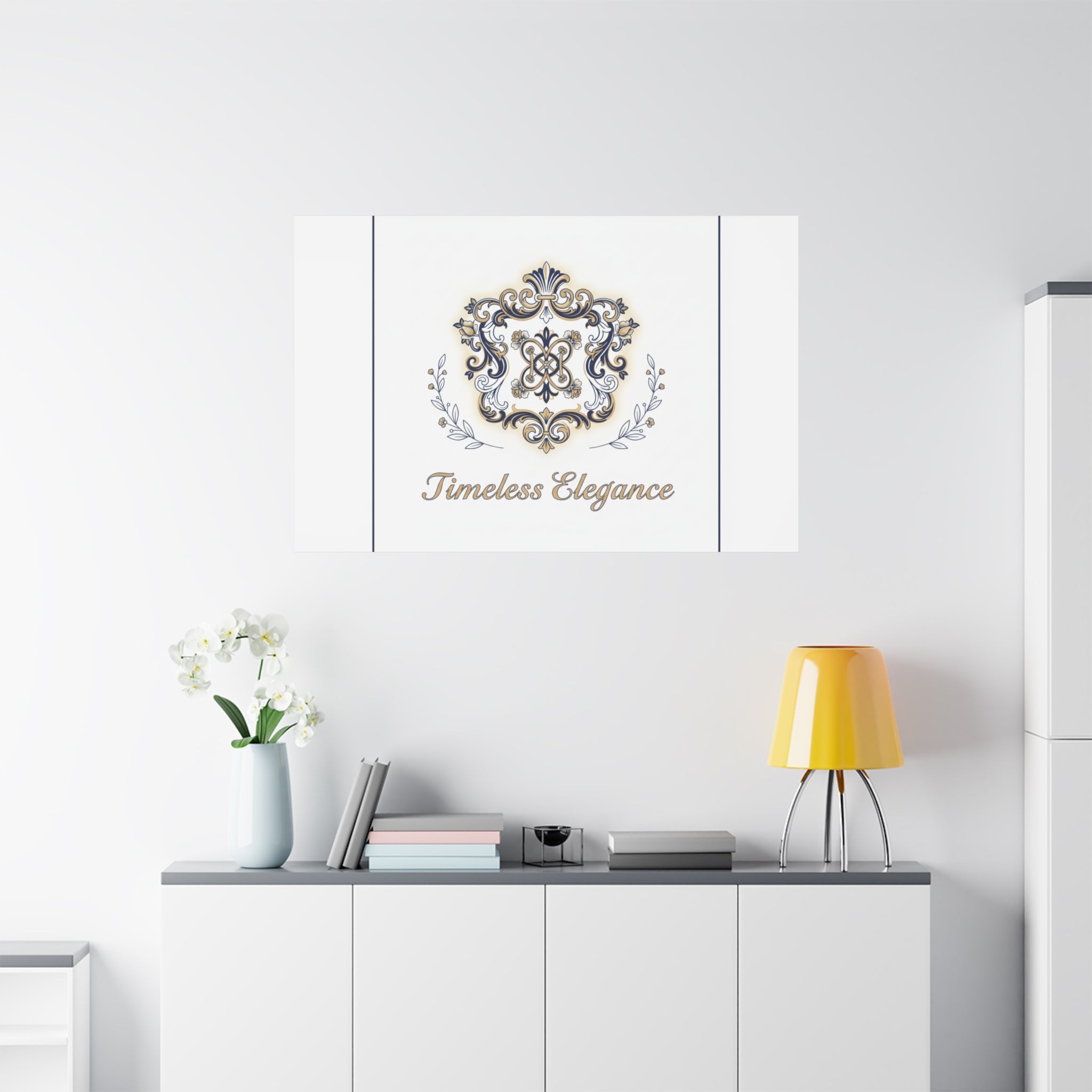 Ornate Brooch Emblem Canvas | Vintage Formalwear Accents, Baroque Print