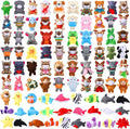 Zhanmai 100 Pcs Mini Plush Stuffed Animal Bulk Small Animal Toys Keychain Party Favors Easter Egg Stuff for Kids Birthday Valentine Carnival Classroom Prizes Gift Goodie Bag Filler(Ocean Style)