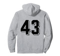 Number 43 Backside 80S 90S Team Jersey Hoodie - Unique Graphic Unisex