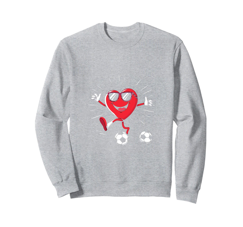 Heart Soccer Gift Sweatshirt - Unique Graphic Unisex