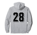 Number 28 Backside 80S 90S Team Hoodie - Casual Everyday Wear Men Women