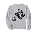 Funny Soccer Cat Football Kitten Cat Sweatshirt - Aesthetic Graphic Unisex