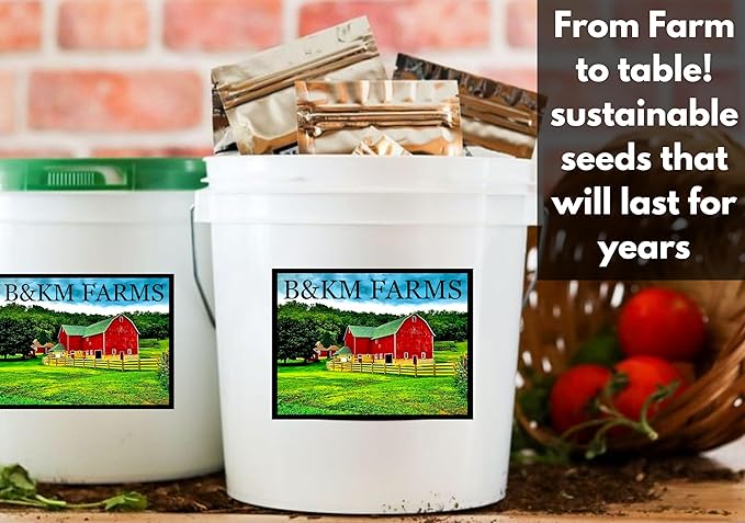 100 Seed Packets, 50 Varieties: Ultimate Seed Vault for Home Food Security & Abundant Gardens by B&KM Farms