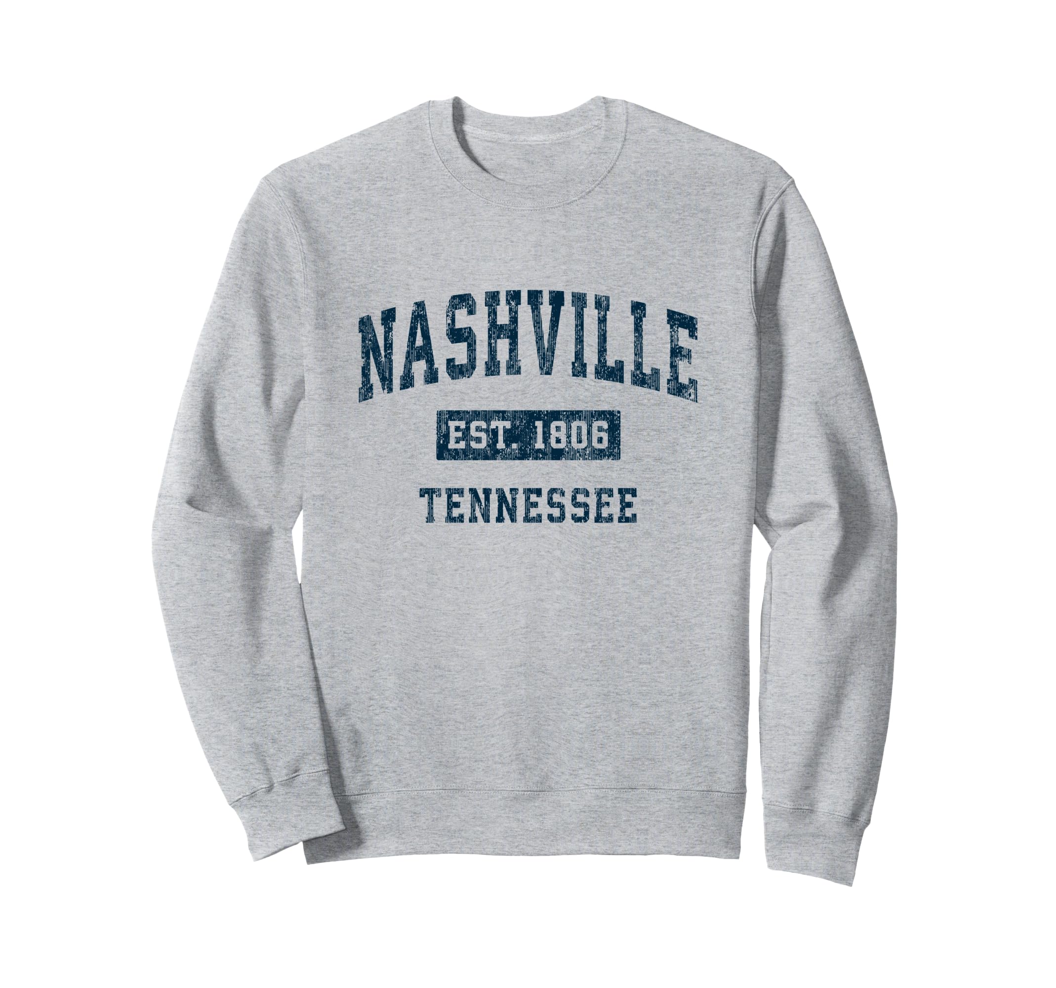 Nashville Tennessee Tn Sports Navy Sweatshirt - Aesthetic Graphic Unisex