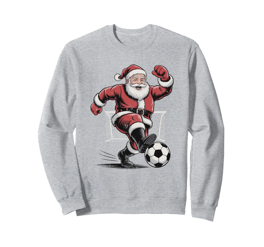 Santa Playing Soccer 90S Holiday Sweatshirt - Trendy Graphic Men Women