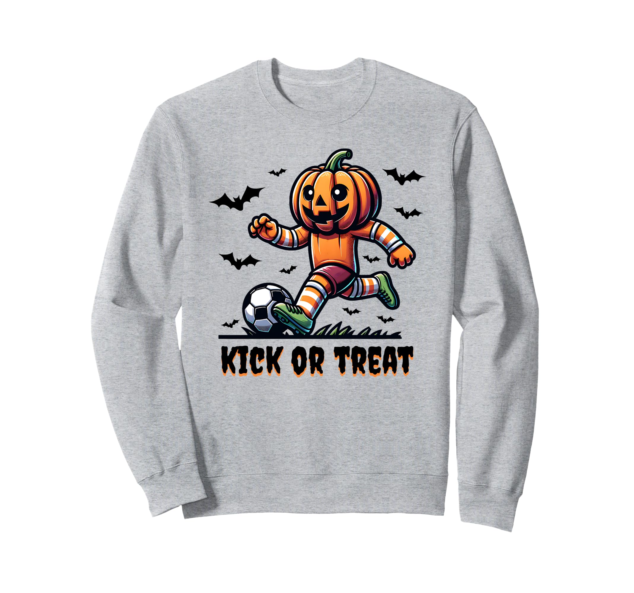 Soccer Halloween Funny Pumpkin Autumn Sweatshirt - Novelty Apparel Unisex