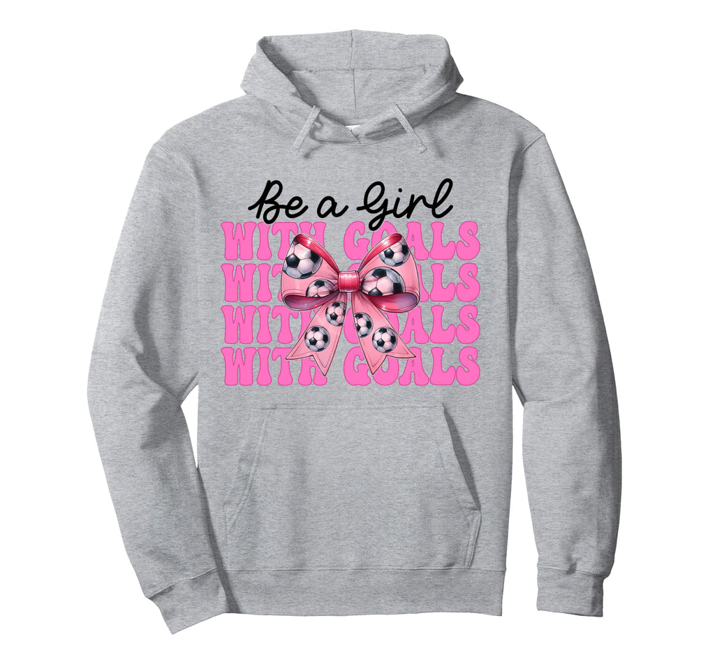 Be Goals Soccer Coquette Bow Hoodie - Minimalist Print Unisex