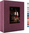 Vienrose Photo Album 4x6 100 Pages Photos Linen Cover Picture Book with Front Window for Baby Wedding Children