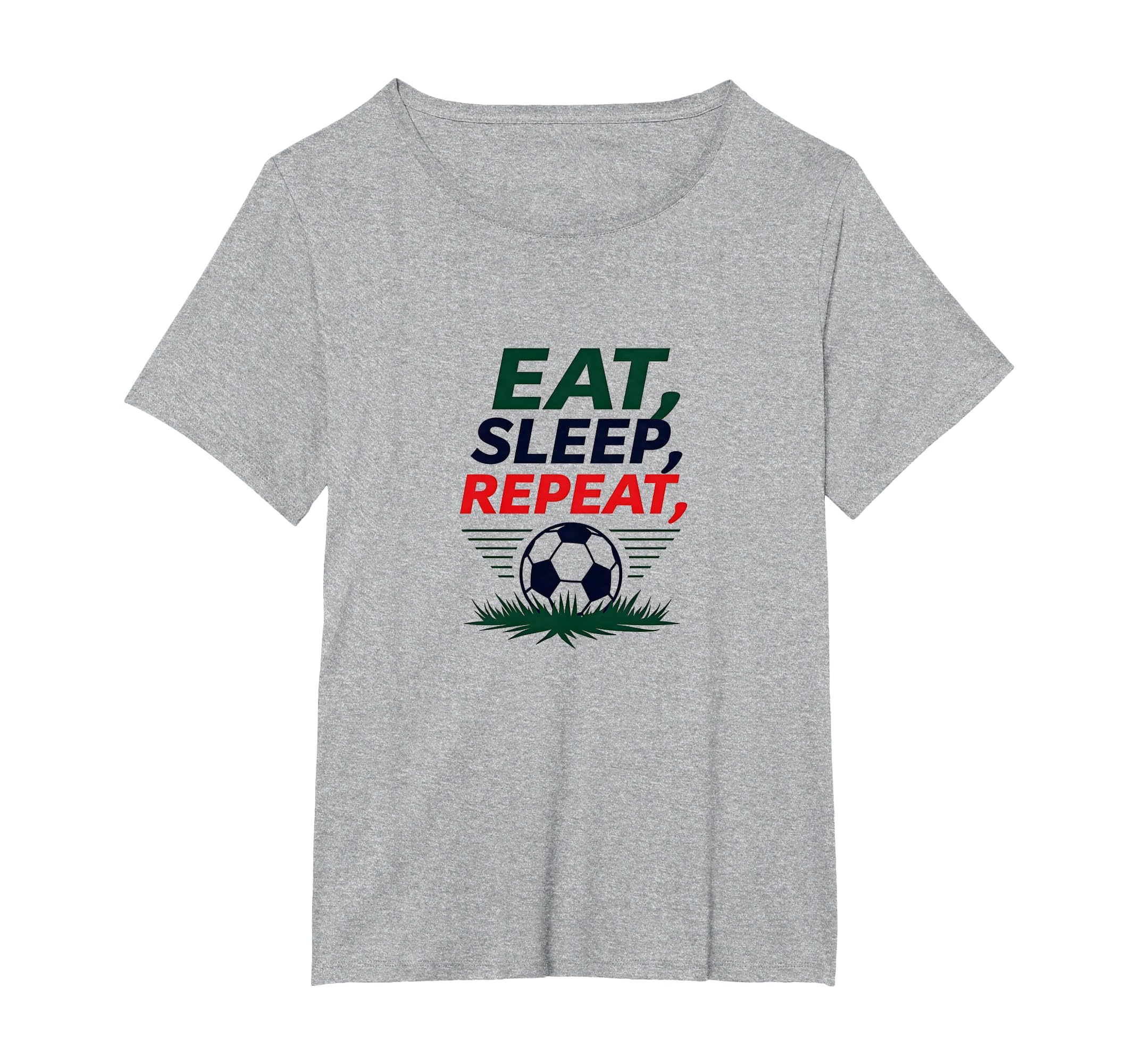 Eat Sleep Soccer Repeat Funny Sports Fan T-Shirt - Graphic Print Men Women
