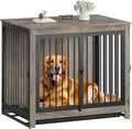 Dog Crate Furniture, Large Dog Crate Furniture, Dog Crate End Table for Large and Medium Dogs, Wooden Cage Kennel Furniture Indoor, Modern Dog Crate with Multi-Purpose Removable Tray