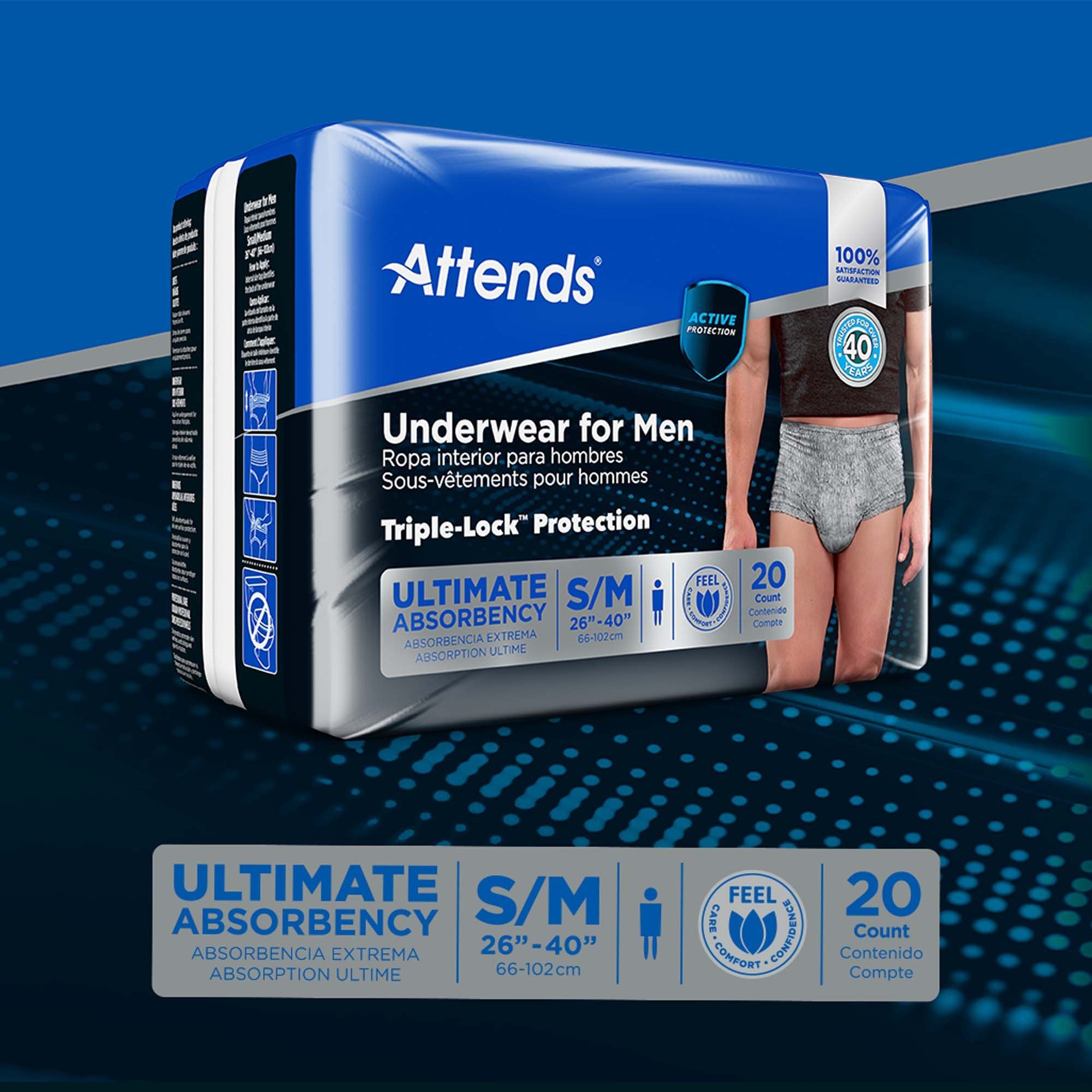 Attends® Discreet Men's Underwear, Level 5, Small / Medium ADUM15