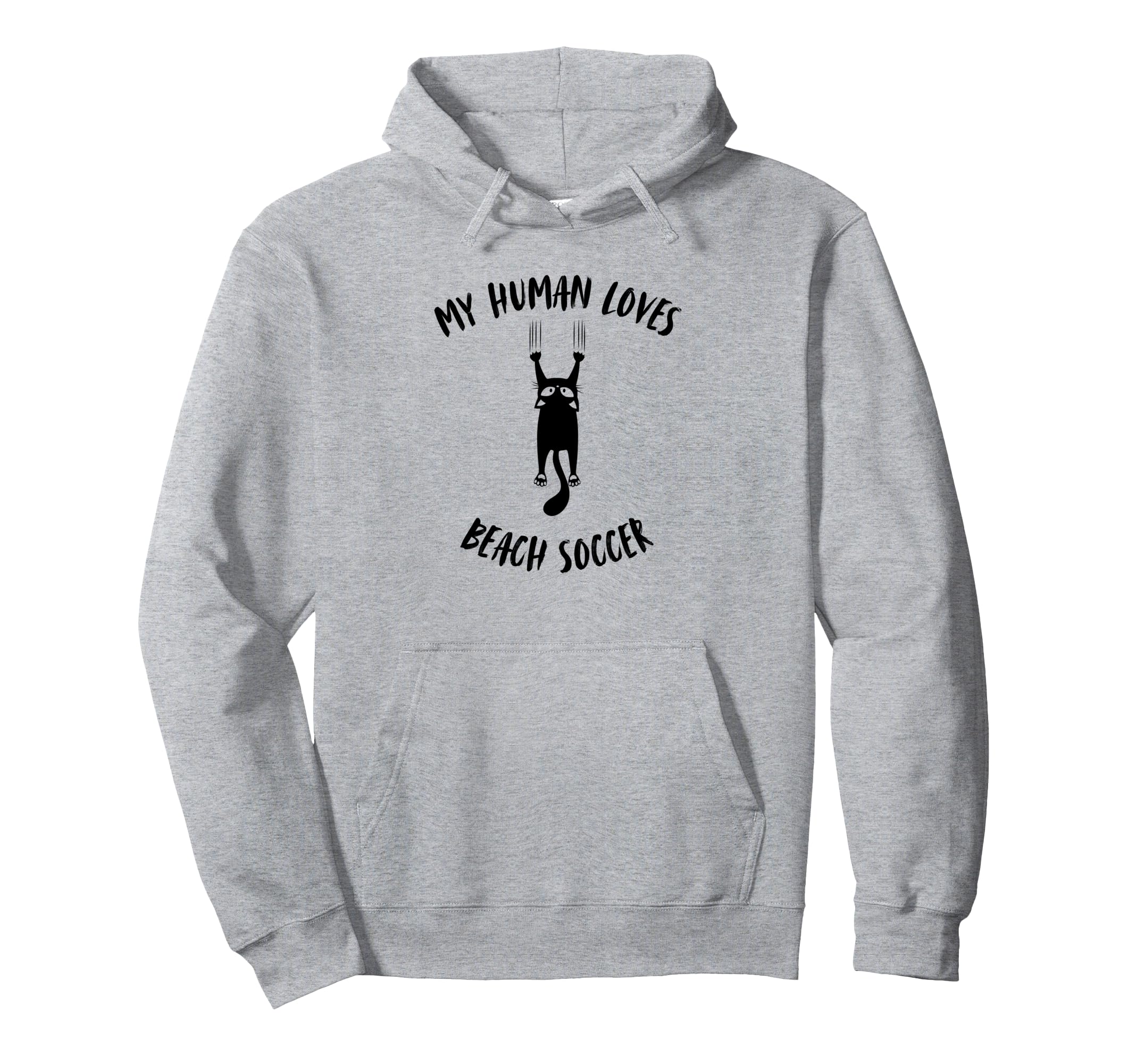 My Human Loves Beach Soccer Cat Parent Hoodie - Graphic Print for Adults