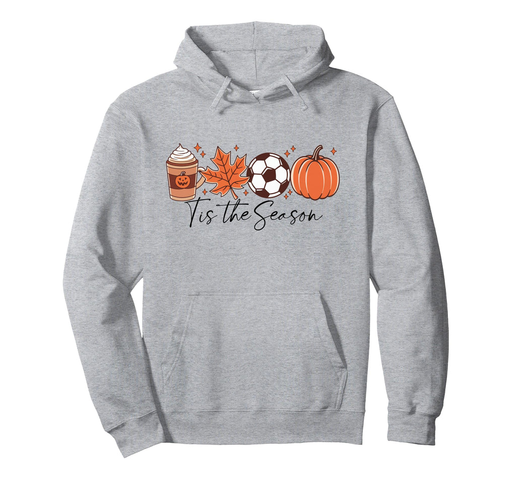 Tis Season Fall Soccer Thanksgiving Coffee Hoodie - Unique Graphic Unisex