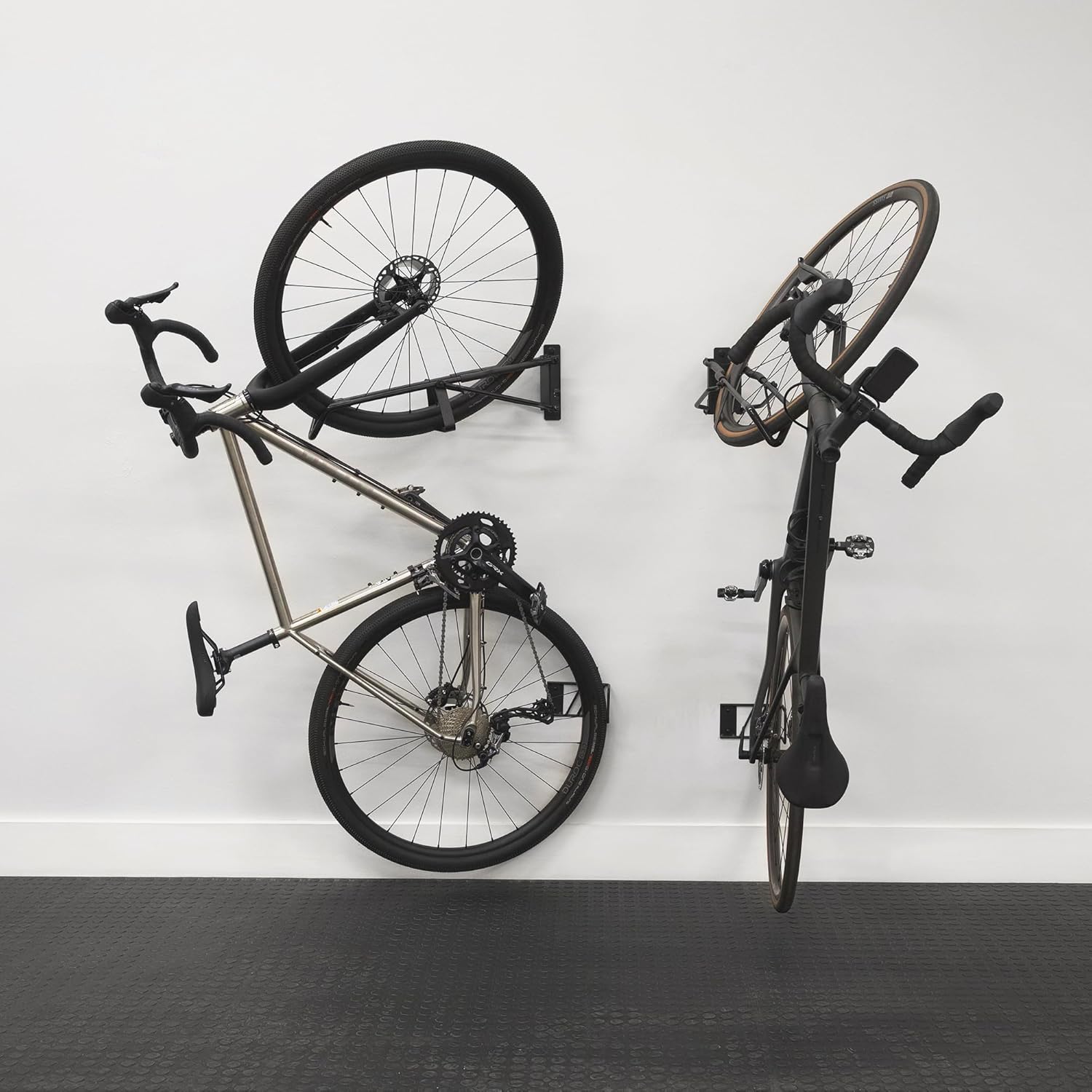 StoreYourBoard SwivelStow Road & Gravel Bike Storage – Heavy Duty Bike Hanger, No-Lift Bike Wall Mount for Garage Bike Storage, Holds 70 lbs, Patent-Pending