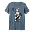 Cat Lacrosse Team Goalie Lax Player T-Shirt - Fun Novelty Design Men Women