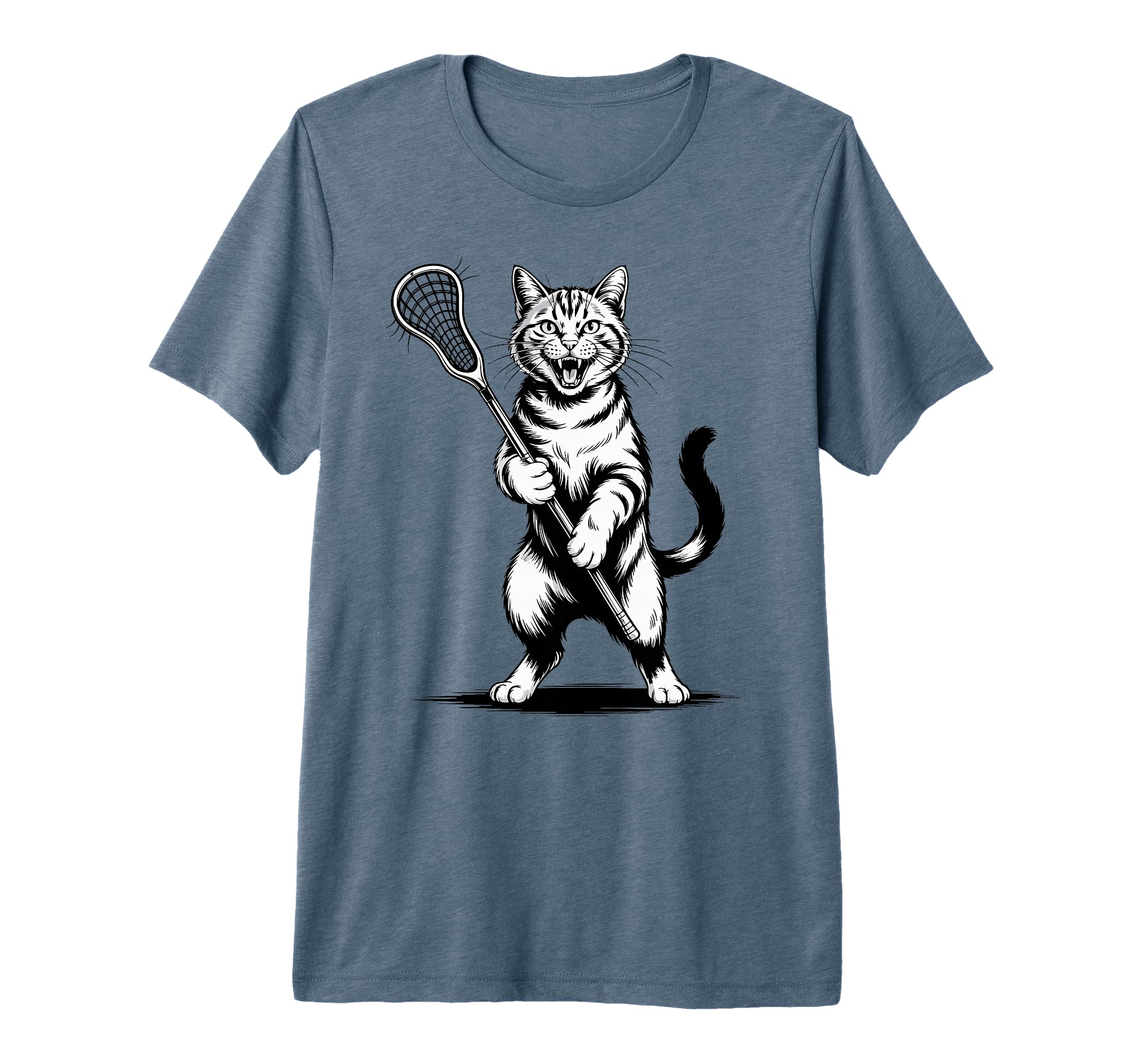 Cat Lacrosse Team Goalie Lax Player T-Shirt - Fun Novelty Design Men Women