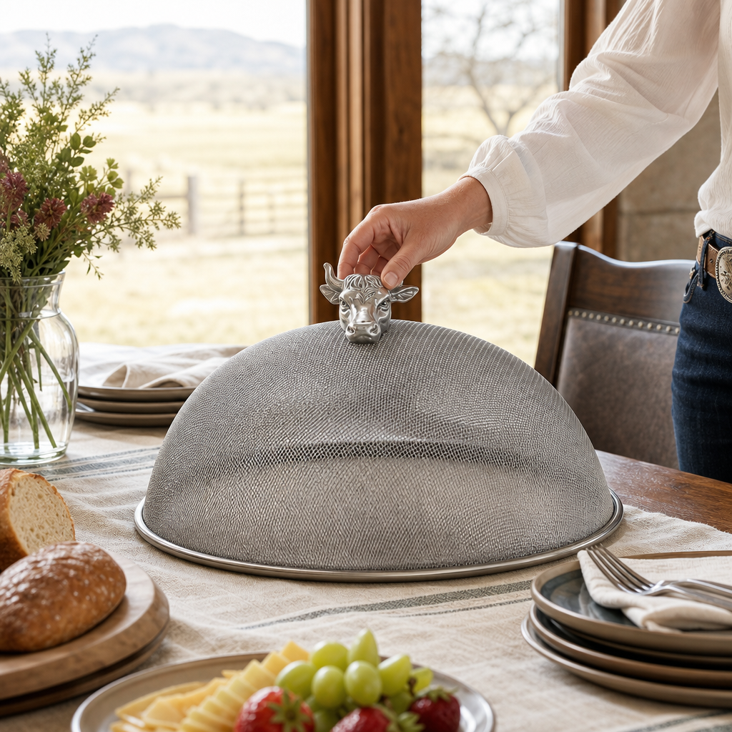 Cow Head Stainless Mesh Picnic Cover