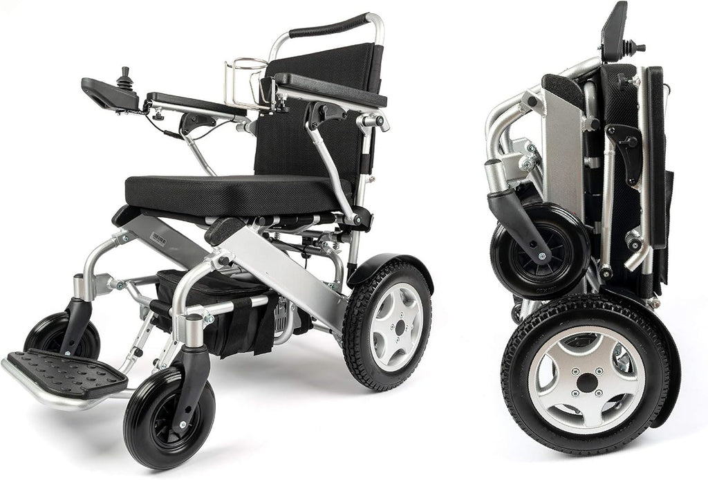 Porto Mobility Quattro Ultra 600W Motor Exclusive Lightweight Foldable Electric Wheelchair, Weatherproof, Stronger, Longer Range Super Horse Power, Dual Motor, All Terrain