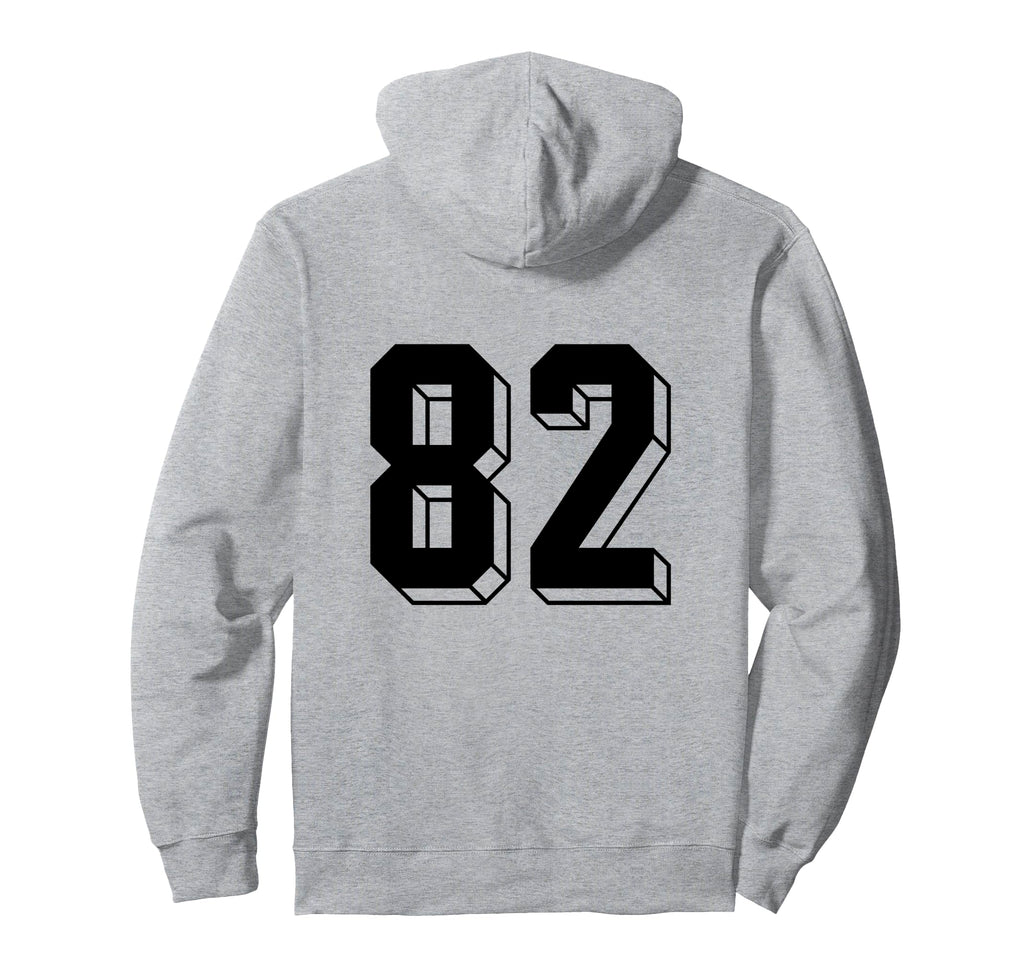 Number 82 Backside 80S 90S Team Jersey Hoodie - Novelty Apparel for Adults