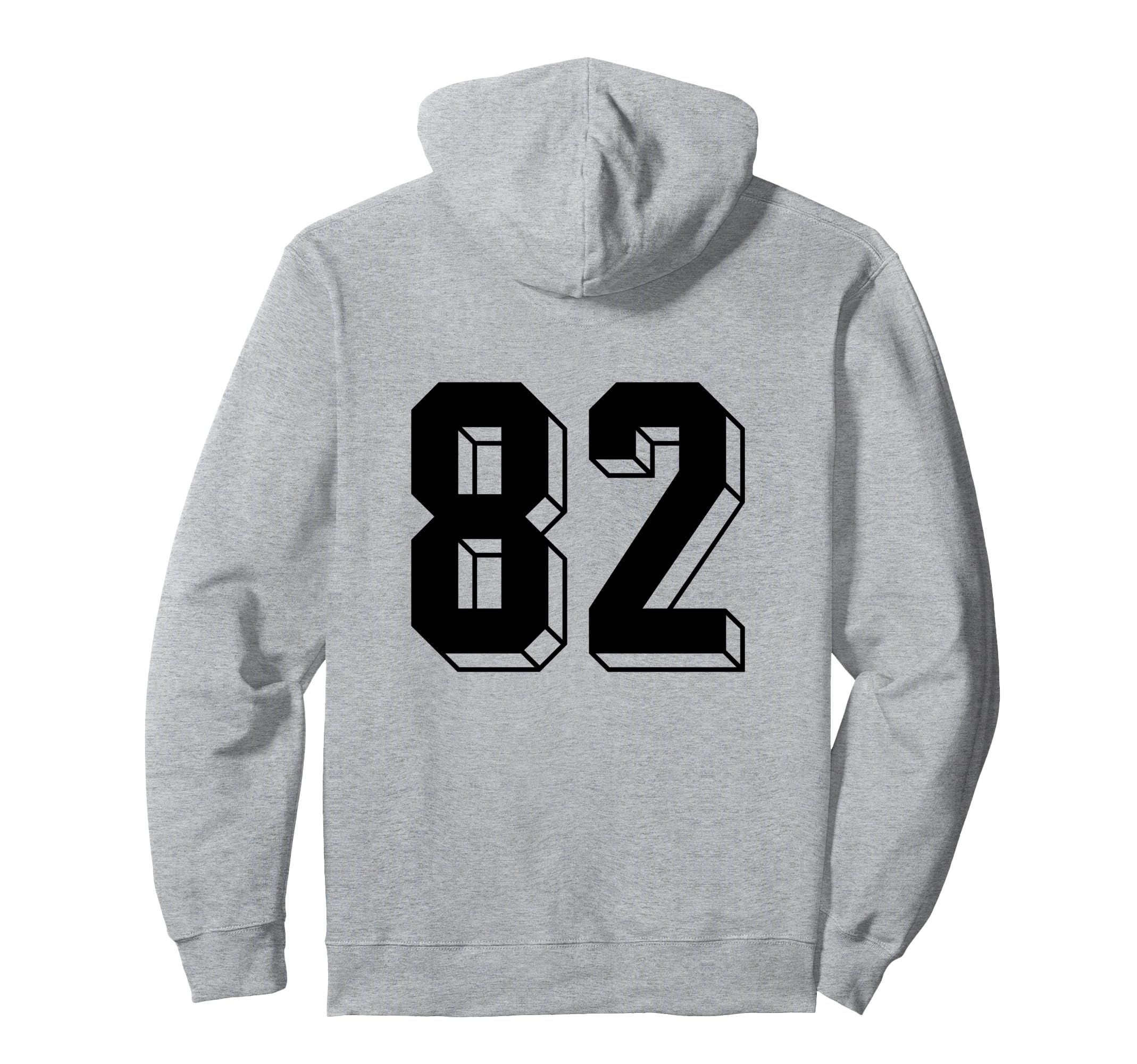Number 82 Backside 80S 90S Team Jersey Hoodie - Novelty Apparel for Adults