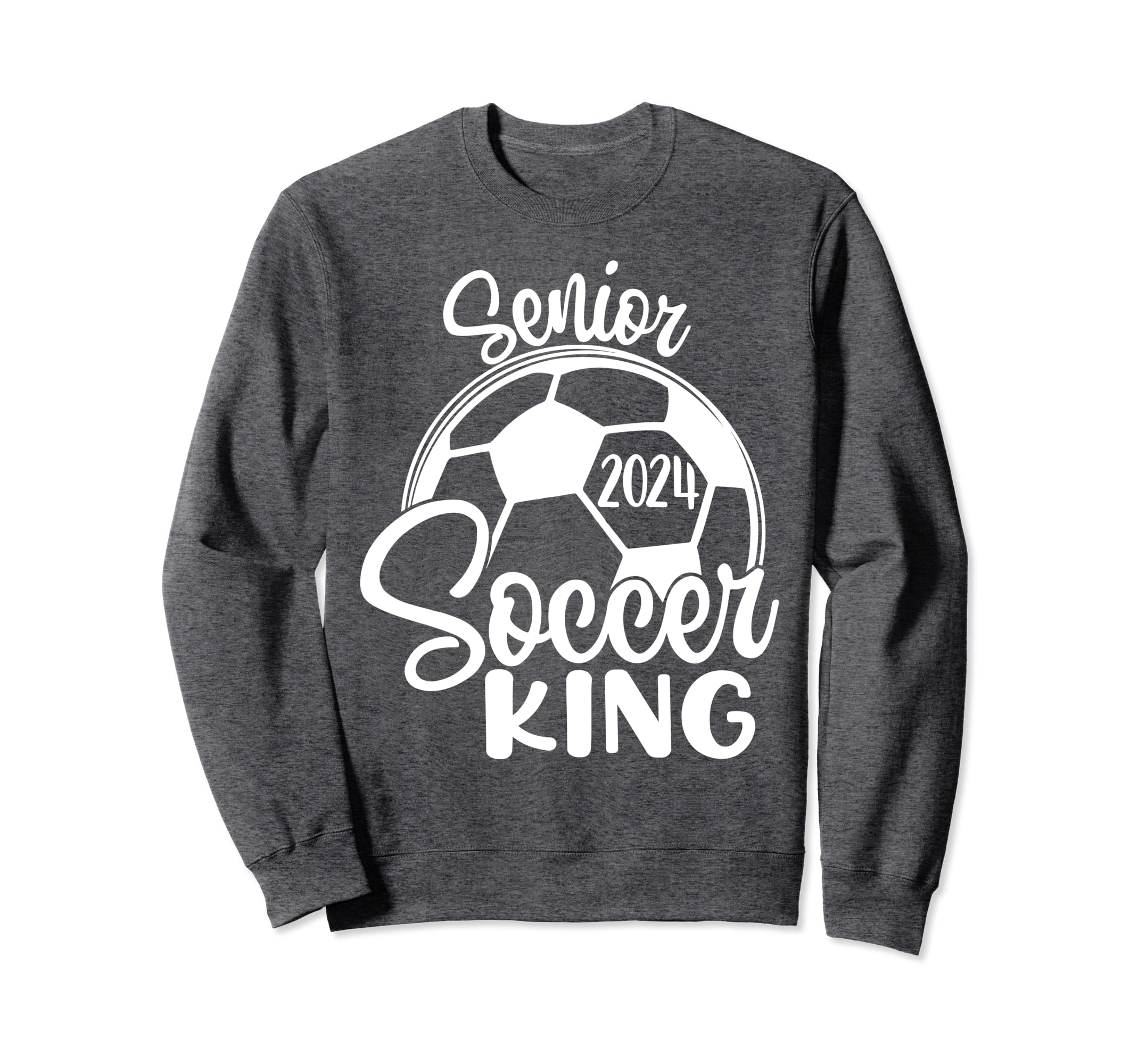 Senior Soccer King 2024 Class Sweatshirt - Custom Art Print for Adults