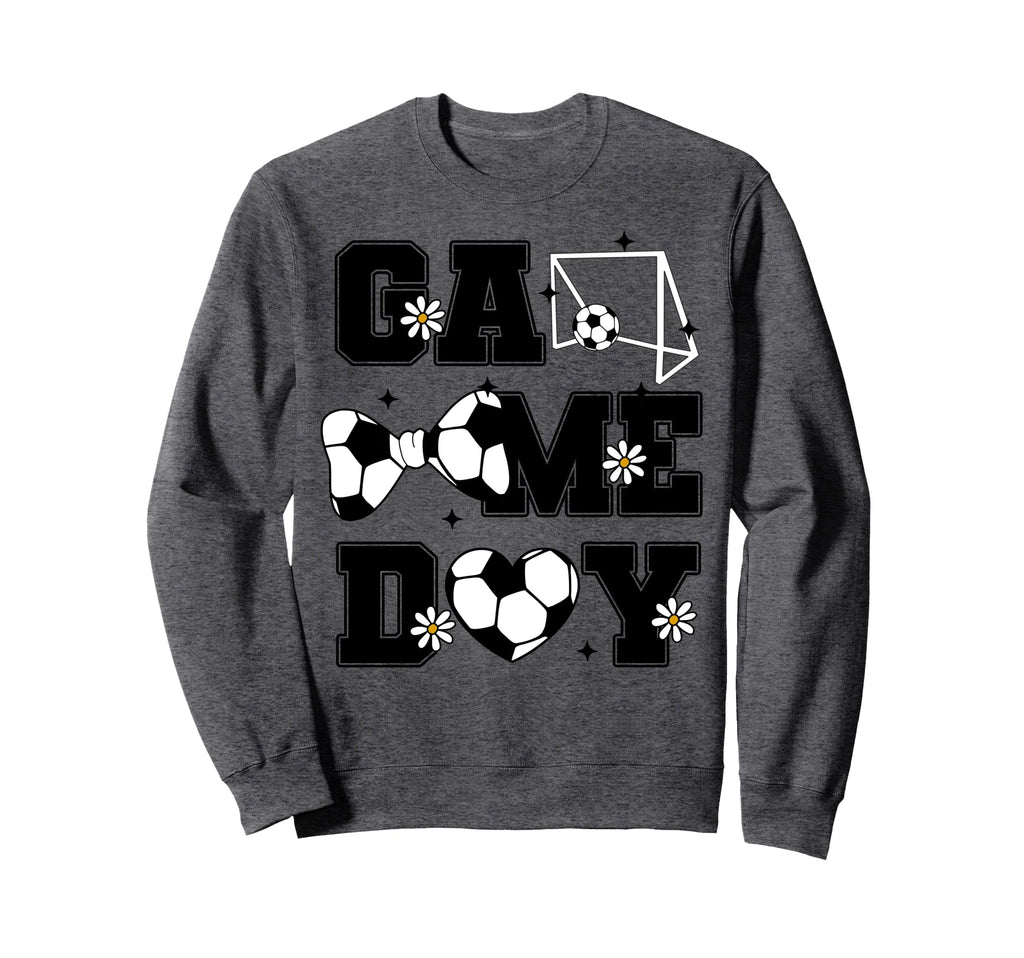 Soccer Game Day Bow And Heart Soccer Sweatshirt - Unique Graphic Men Women