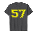Number 57 Varsity Distressed Sport Team T-Shirt - Aesthetic Graphic Unisex
